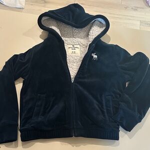 Abercrombie Kids Dark Blue Fleece-Lined Zip Up Hoodie